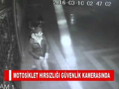 Motosiklet hirsizliği güvenlik kamerasinda