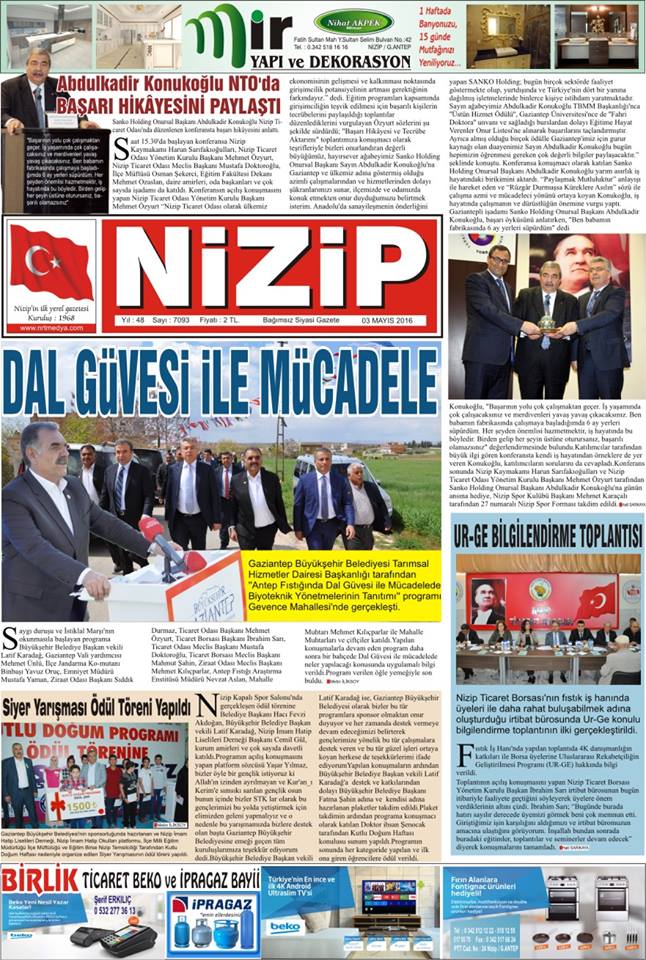 03 mayis 2016 tarihli nizip gazetesi