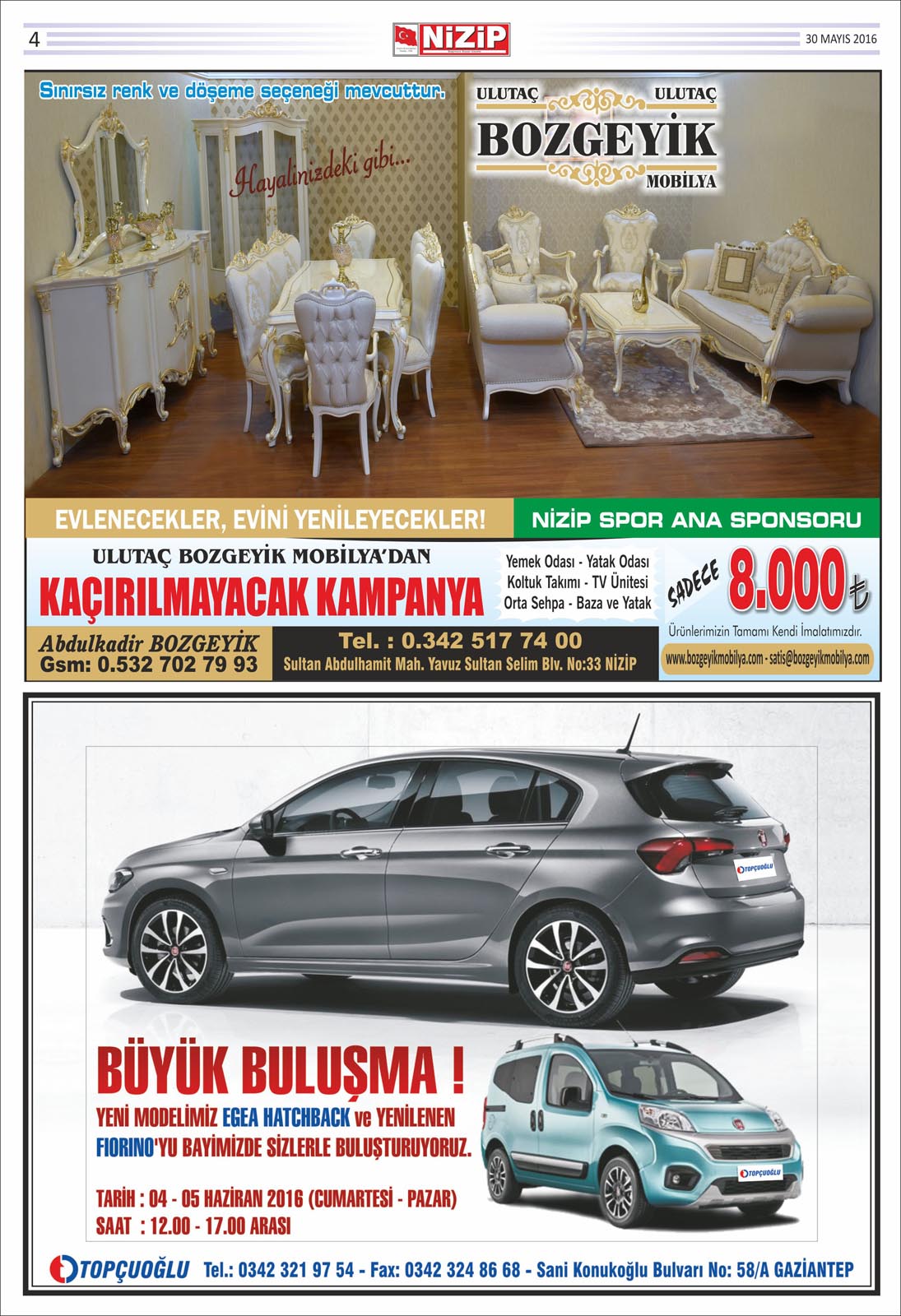30.05.2016 Tarihli Gazete sayfa 4