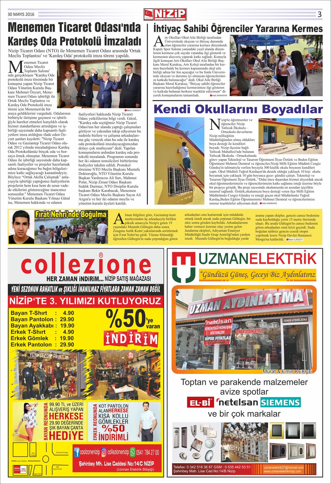 30.05.2016 Tarihli Gazete sayfa 3