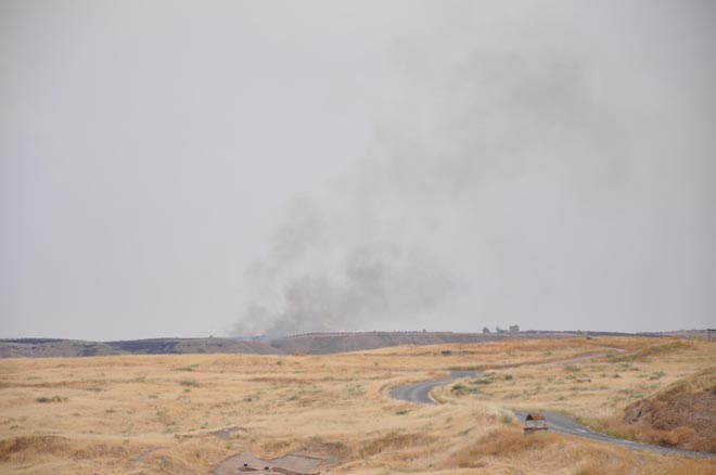 Carablus ta işid ile pyd arasinda karşilikli havan atişlari