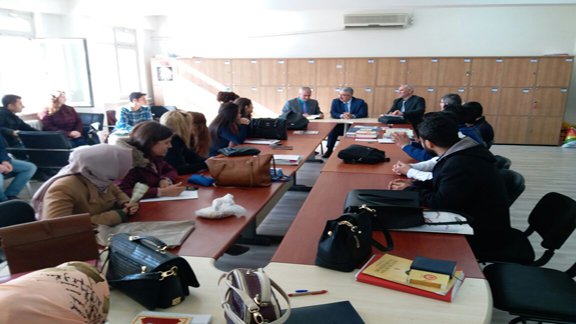 İlçe Milli Eğitim Müdürü Cengiz GÜNDEŞ ve Şube Müdürü Vehbi ÖZTÜRK Ticaret Borsası An