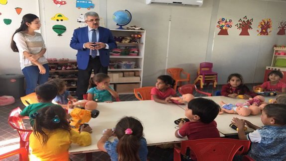 İlçe Milli Eğitim Müdürümüz Sayın Cengiz GÜNDEŞ, Nizip Geçici Konaklama Merkezindeki 