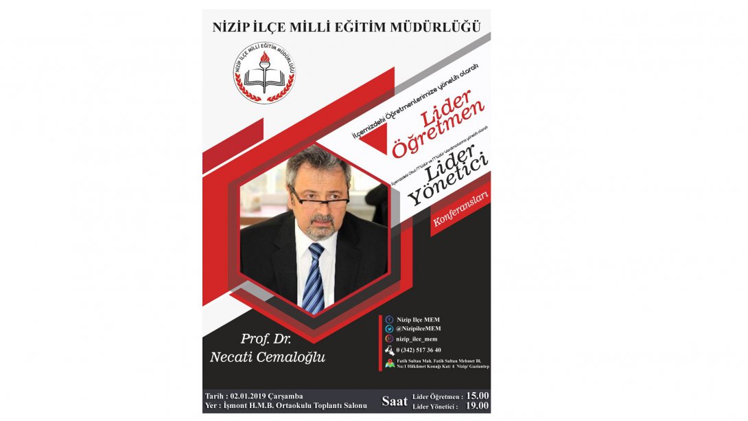 Prof. Dr. Necati cemaloğlu ilçemize geliyor