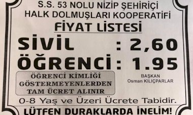 Nizip’te Şehiriçi Otobüs Ücretleri Zamlandı