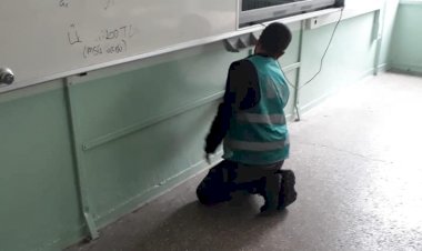 Hükümlüler okul temizliği yaptı Hükümlüler okul temizliği yaptı