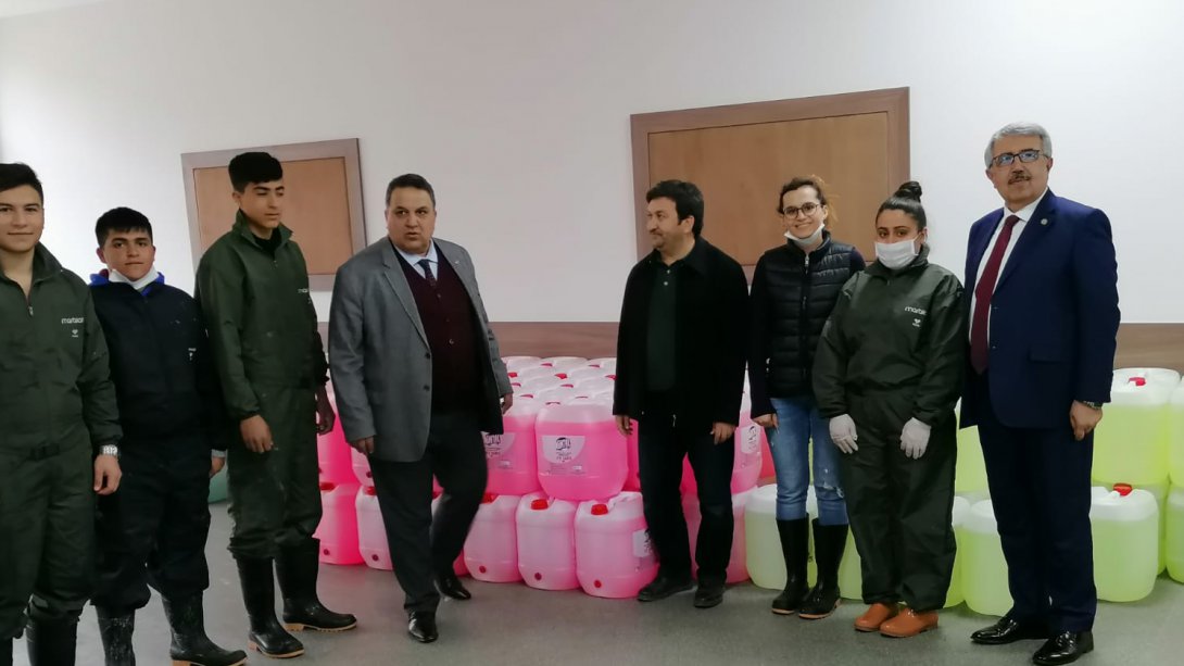 İl Milli Eğitim Müdür Yrd. İ.Necip KAFADAR'dan Temizlik Ürünleri ve Maske Üretimi Yap