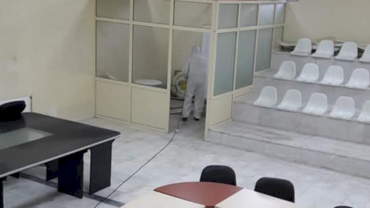 Nizip ticaret borsasi dezenfekte edildi Nizip ticaret borsasi dezenfekte edildi