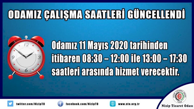 Nizip Ticaret Odası Çalışma Saatleri
