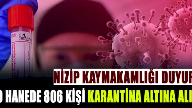 Kaymakamlık Duyurdu 199 Hanede 806 Kişi Karantina Altına Alındı