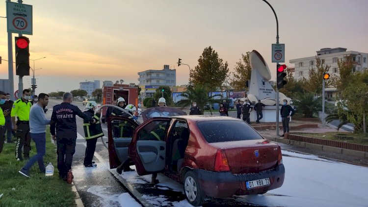 Seyir halindeki LPG'li araç alev alev yandı