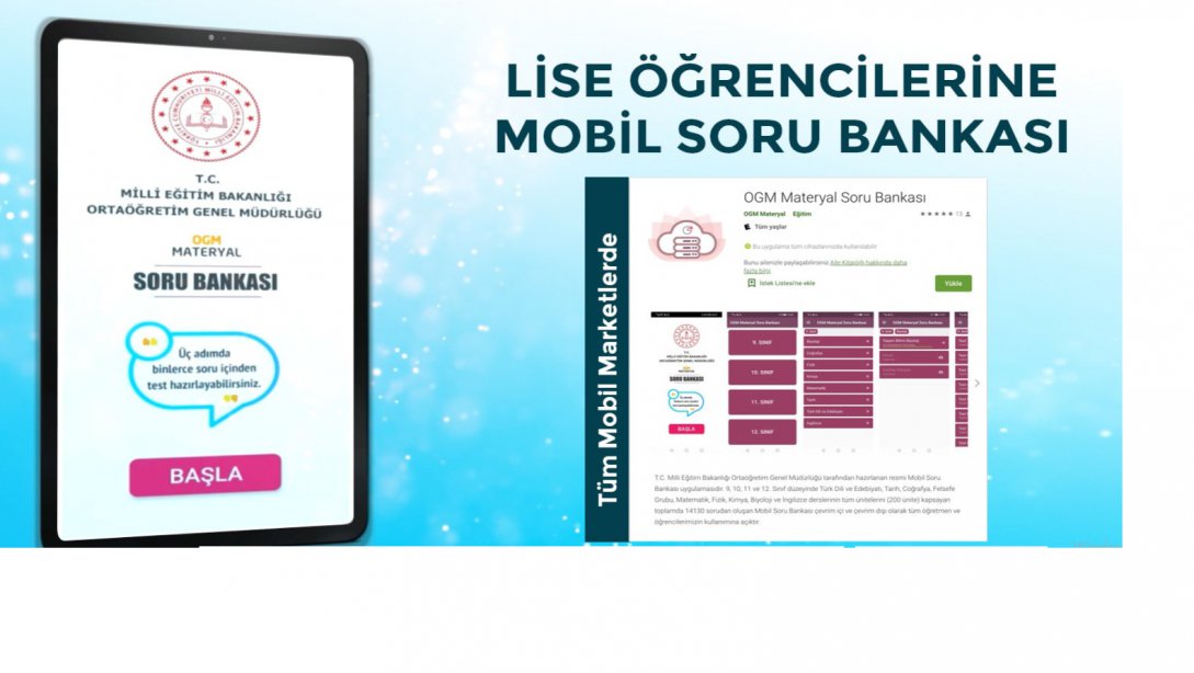 Lise öğrencileri için 15 bin soruluk mobil soru bankasi