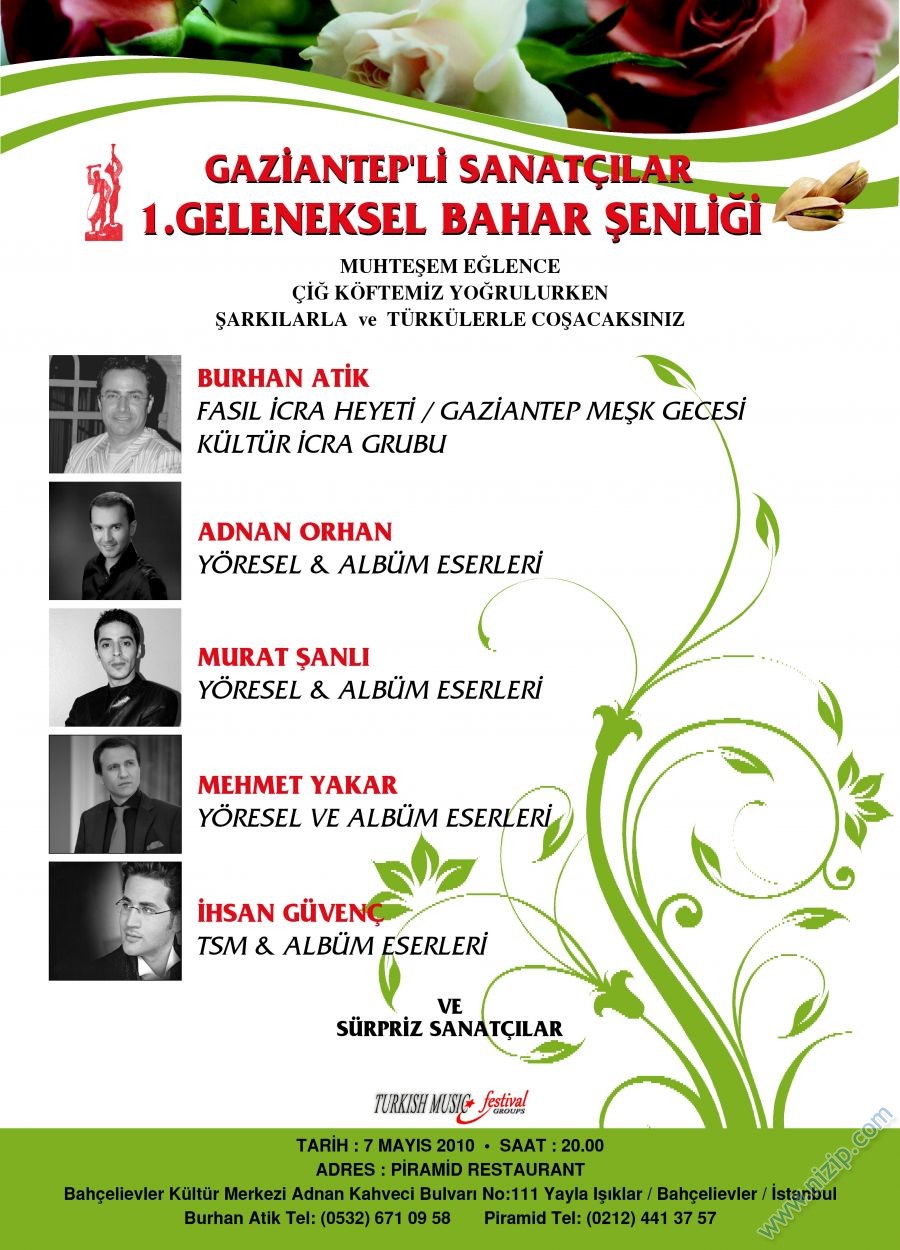 GAZİANTEP’Lİ SANATÇILAR  1.GELENEKSEL  BAHAR  ŞENLİĞİ 