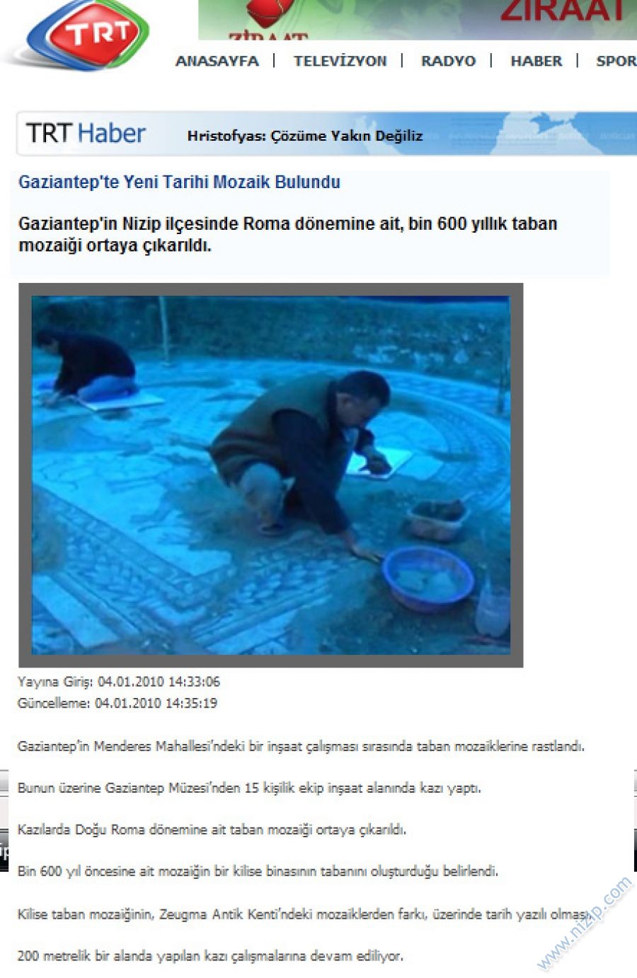 trt2 nizip Akevler mozik haberi 