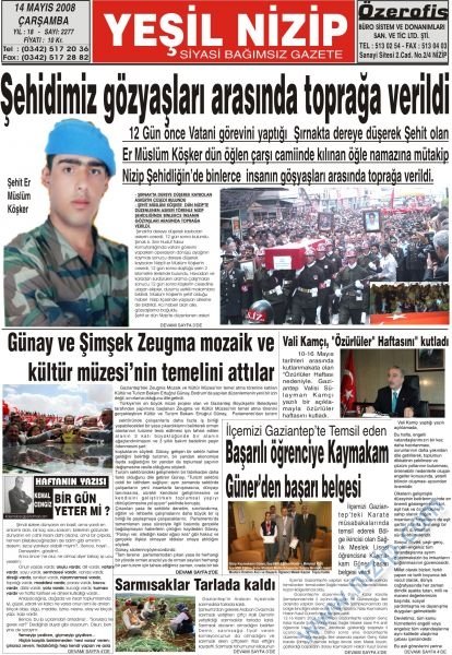 Yeşil Nizip Gazetesi 14 Mayıs 2008 