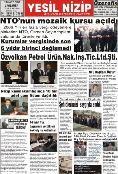 19 mart 2008 yeşil nizip gazetesi 