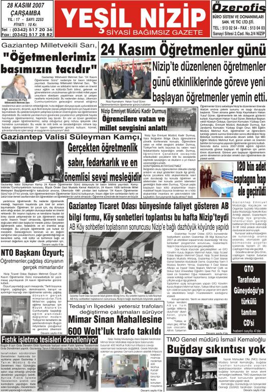 28 kasım  2007 çarşamba yeşil nizip gezetesi 