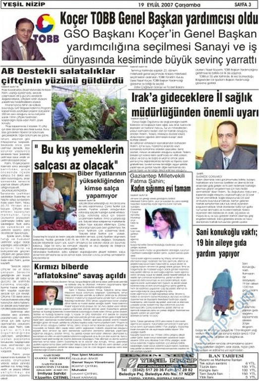 yeşil nizip gazetesi 3 sayfa 