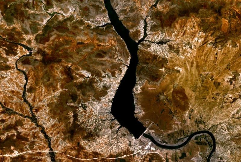 Birecik baraj gölü su alanı 