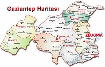 gaziantep bölgesi haritası 