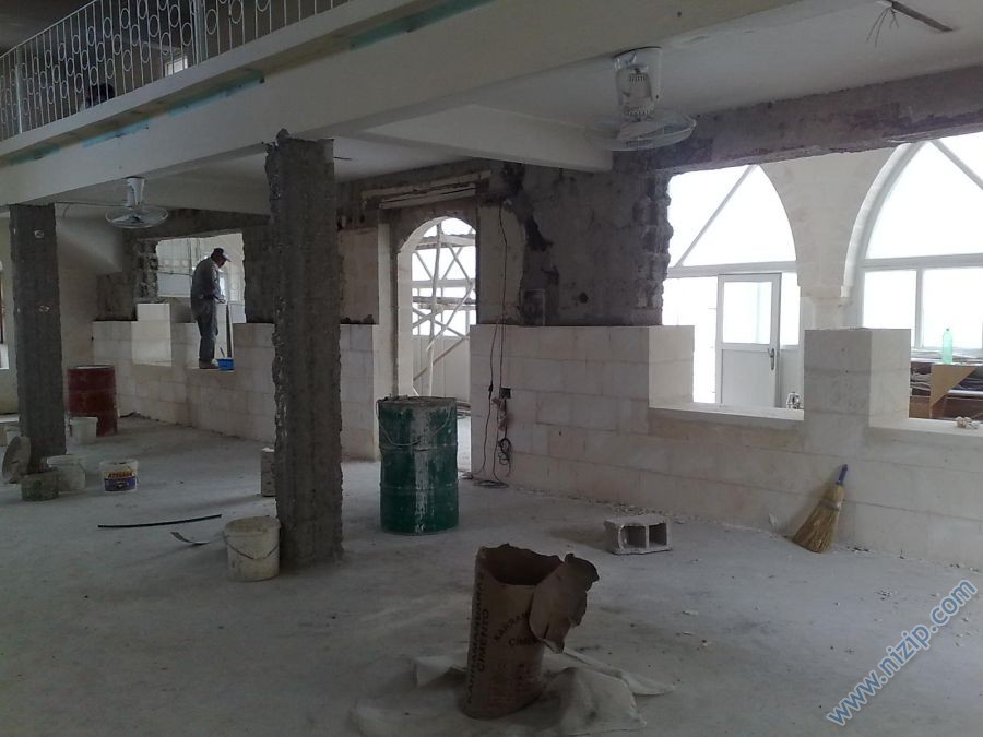 saha cami onarılıyor 