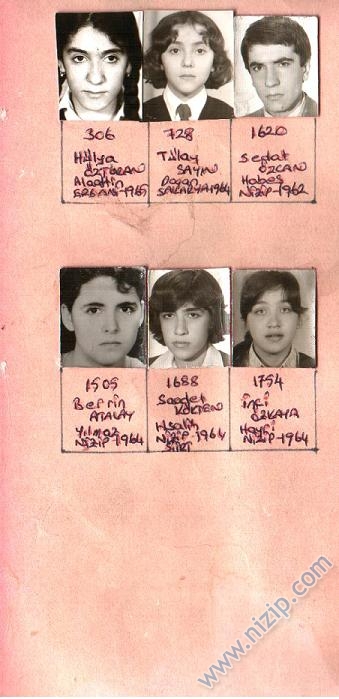 Nizip Lisesi 1980-81 6.Matematik-B Sınıfı 