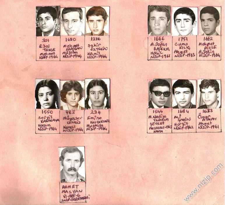 Nizip Lisesi 1980-81 6.Matematik-B Sınıfı 