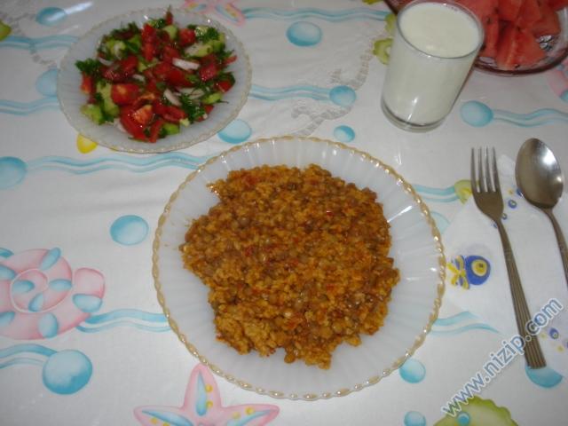mercimekli pilav (hasbeli aş) 