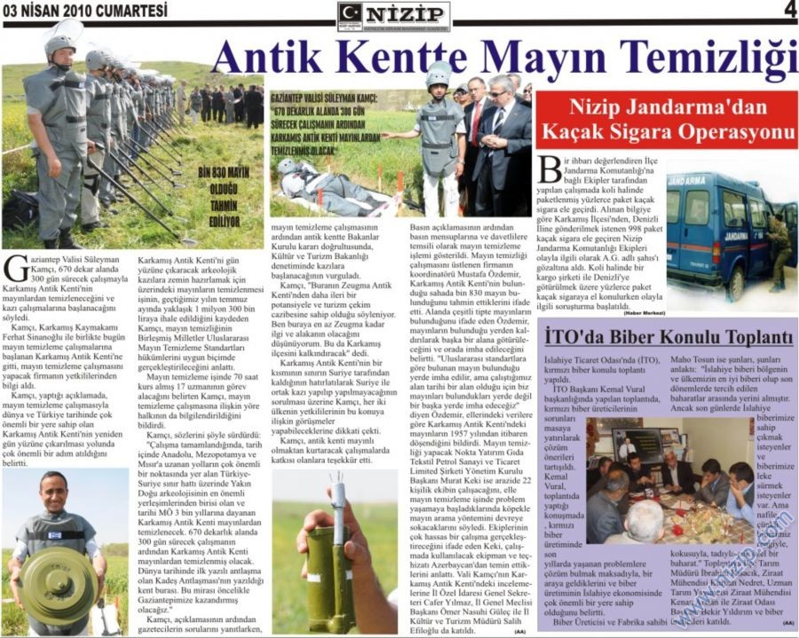 KARKAMIŞ MAYIN TEMİZLEME 