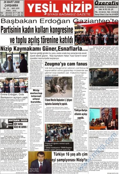 26 mart2008 yeşil nizip gazetesi 