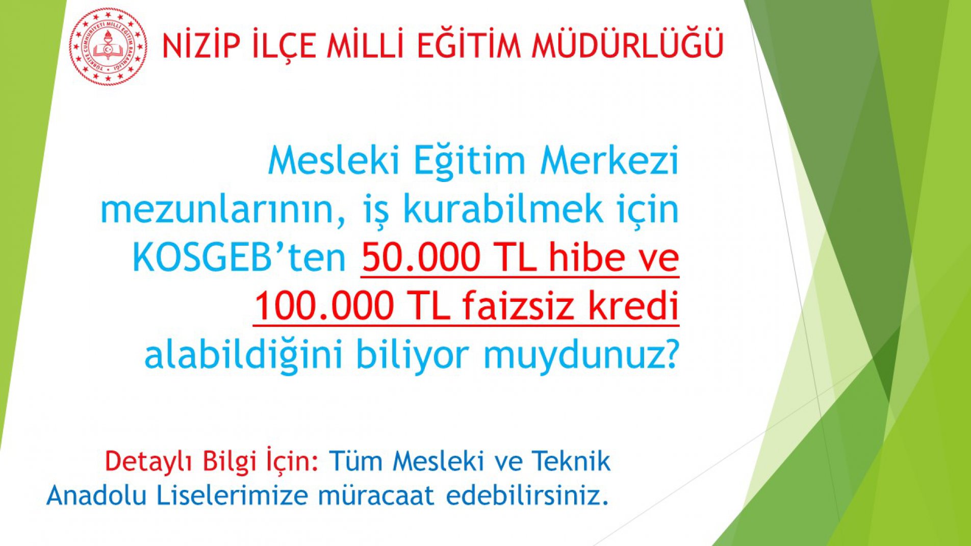 Mesleki Eğitim Merkezleri Sizleri Bekliyor