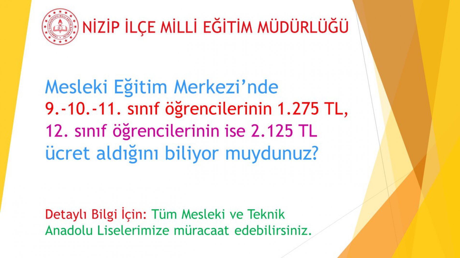 Mesleki Eğitim Merkezleri Sizleri Bekliyor
