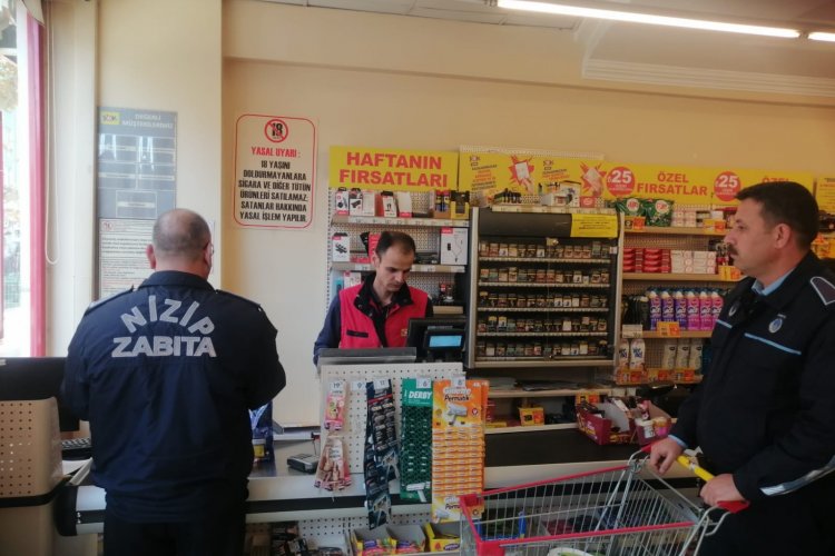 Zabıta ekipleri zincir marketleri denetledi Zabıta ekipleri zincir marketleri denetledi