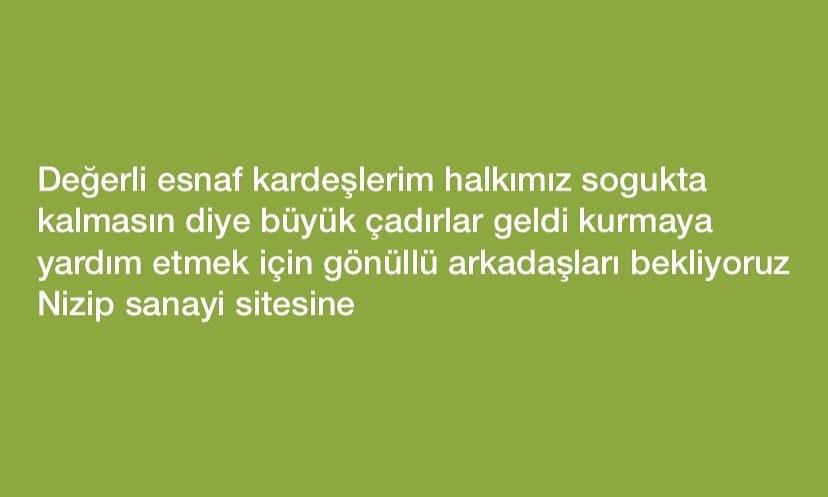 Çadır kurmaya Gönüllü aranıyor