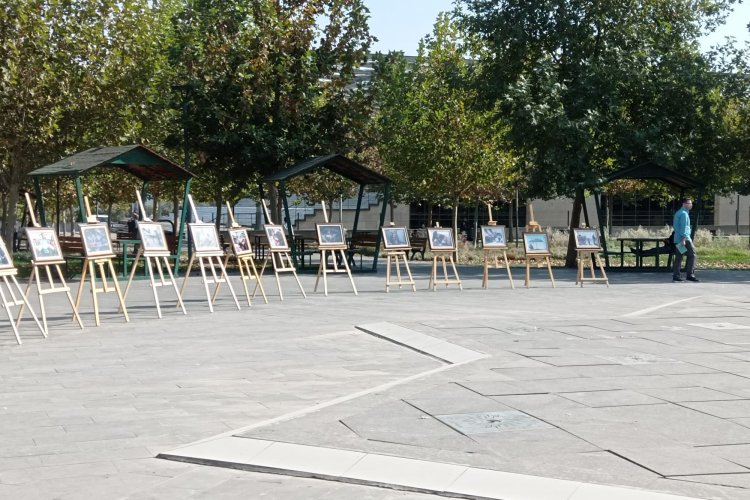 Nizip'te Gazze için yardım çadırı ve resim sergisi açıldı
