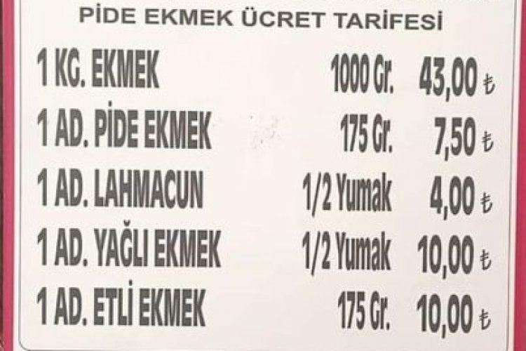 Nizip'te ekmeğe zam