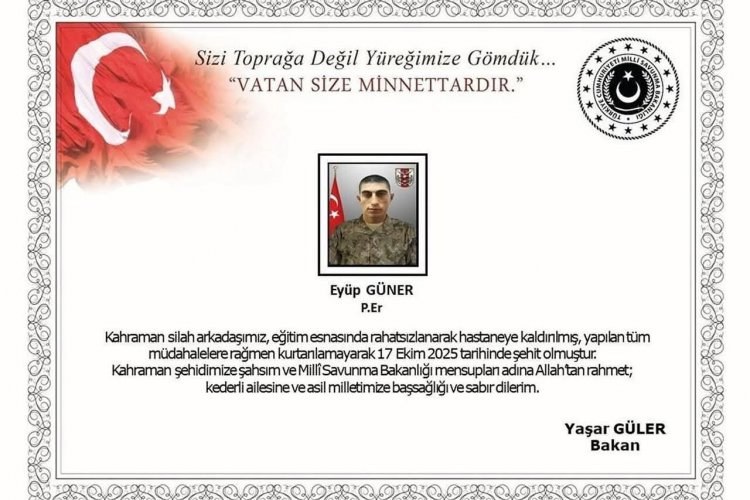Gaziantep’e şehit ateşi düştü. Er Eyüp Güner bugün son yolculuğuna uğurlanacak Gaziantep’e şehit ateşi düştü. Er Eyüp Güner bugün son yolculuğuna uğurlanacak
