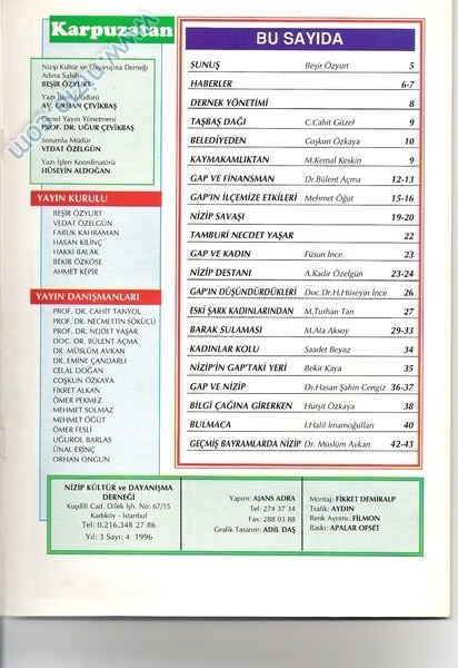 Karpuzatan Dergisi 1996