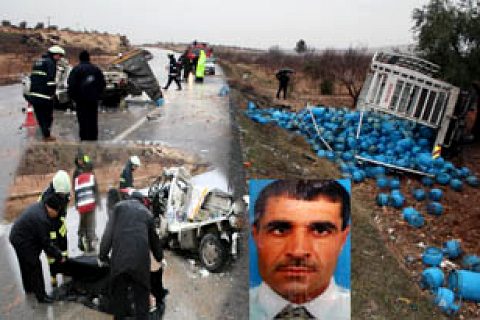 Tüp kamyonu kaza yaptı. 2 ölü
