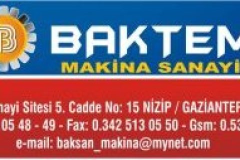 Baktem - Baksan Sabun makinası imalat sanayi