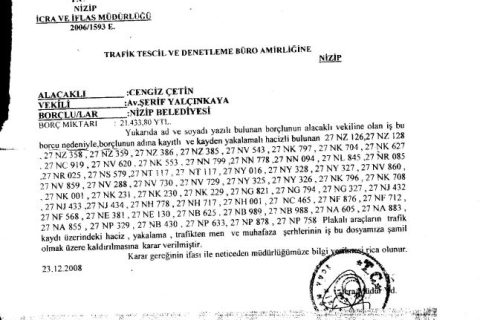 Belediye Araçları Hacizli mi?