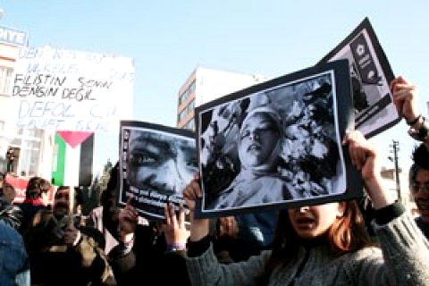 NMYO öğrencileri İsrail'i protesto etti...