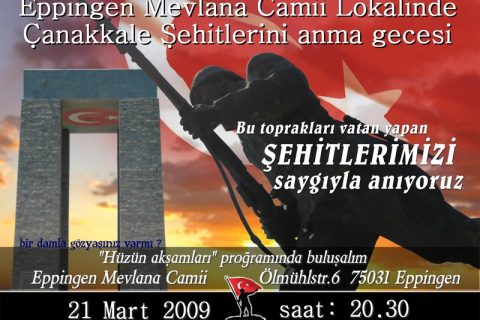 Çanakkale şehitlerini anma gecesi