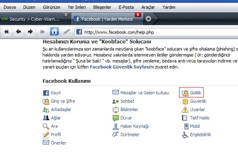 Facebook'tan kayıt silme..