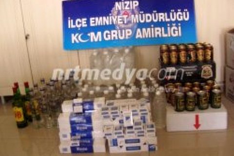 Nizip'te Kaçak İçki ve Sigara Operasyonu