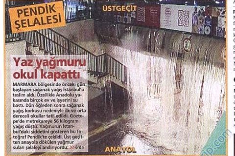 Bizim evin önü Milliyet gazetesine manşet oldu.