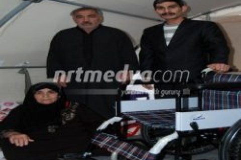 Nibed'den suriyeli engelli vatandaşa tekerlekli sandalye