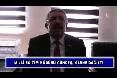 Milli eğitim müdürü gündeş, karne dağıttı