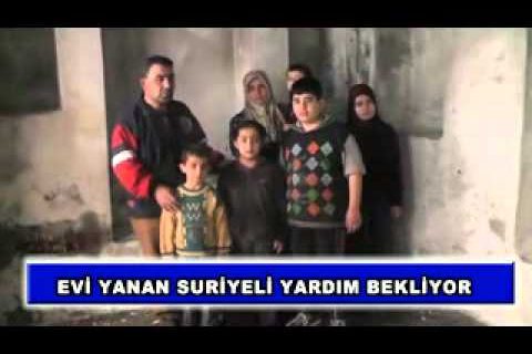 Evi yanan suriyeli yardım bekliyor