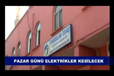 Pazar günü elektrikler kesilecek